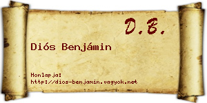 Diós Benjámin névjegykártya